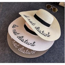 Mujer Visor Hat Wide Brim Sun Cap Straw Sun Hat Floppy Hat Do Not Disturb Hat  eb-72974324